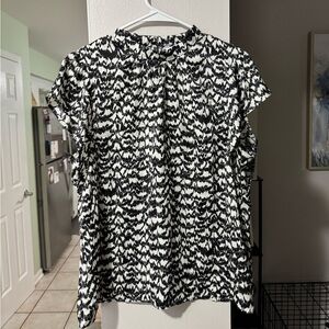 Nine West Monochrome Abstract Blouse
